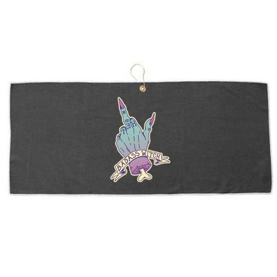 Badass Witch Middle Finger Large Microfiber Waffle Golf Towel