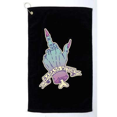 Badass Witch Middle Finger Platinum Collection Golf Towel