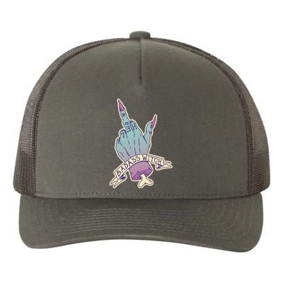 Badass Witch Middle Finger Yupoong Adult 5-Panel Trucker Hat