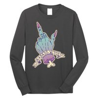 Badass Witch Middle Finger Long Sleeve Shirt