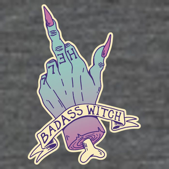 Badass Witch Middle Finger Button