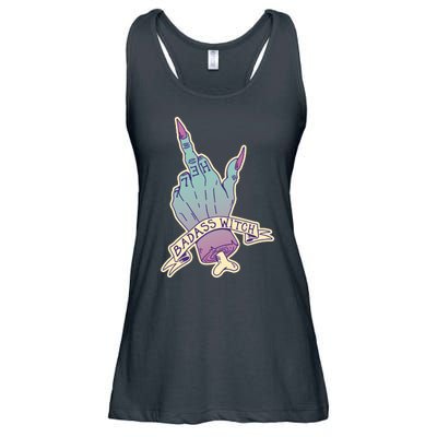 Badass Witch Middle Finger Ladies Essential Flowy Tank