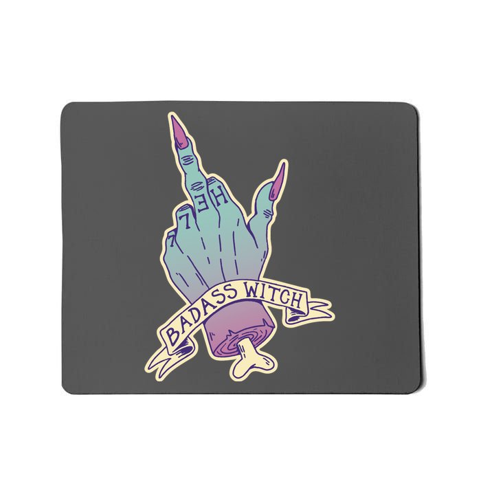 Badass Witch Middle Finger Mousepad