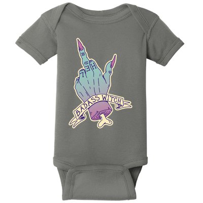 Badass Witch Middle Finger Baby Bodysuit