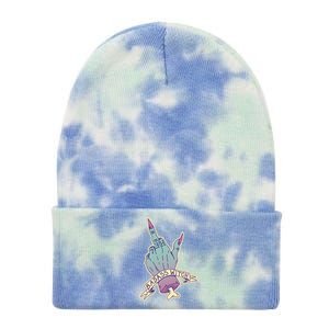 Badass Witch Middle Finger Tie Dye 12in Knit Beanie