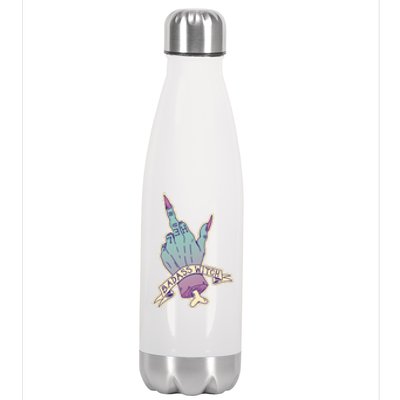 Badass Witch Middle Finger Stainless Steel Insulated Water Bottle