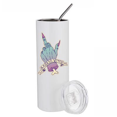 Badass Witch Middle Finger Stainless Steel Tumbler