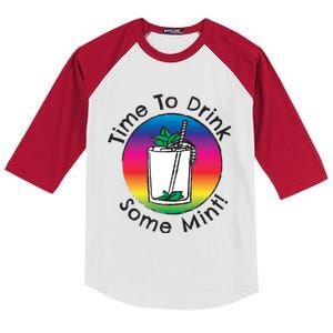 Bourbon Whiskey Mint Julep Mojito Rum Vacation Day Ing Gift Kids Colorblock Raglan Jersey