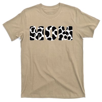 Black White Mom Cow Print Animal Pattern T-Shirt