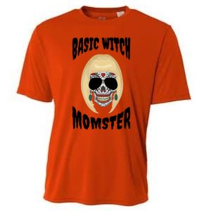 Basic Witch Momster Sugar Skull Blonde Mom Funny Mother Gift Cooling Performance Crew T-Shirt