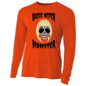 Basic Witch Momster Sugar Skull Blonde Mom Funny Mother Gift Cooling Performance Long Sleeve Crew