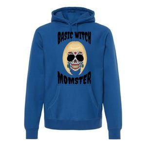 Basic Witch Momster Sugar Skull Blonde Mom Funny Mother Gift Premium Hoodie