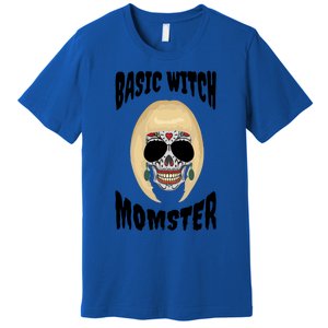 Basic Witch Momster Sugar Skull Blonde Mom Funny Mother Gift Premium T-Shirt