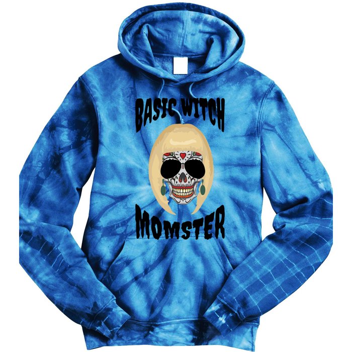 Basic Witch Momster Sugar Skull Blonde Mom Funny Mother Gift Tie Dye Hoodie