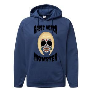 Basic Witch Momster Sugar Skull Blonde Mom Funny Mother Gift Performance Fleece Hoodie