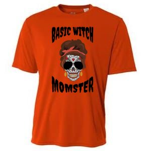 Basic Witch Momster Sugar Skull Brunette Mom Funny Mother Cool Gift Cooling Performance Crew T-Shirt