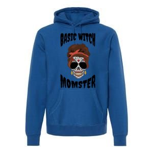 Basic Witch Momster Sugar Skull Brunette Mom Funny Mother Cool Gift Premium Hoodie