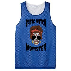 Basic Witch Momster Sugar Skull Brunette Mom Funny Mother Cool Gift Mesh Reversible Basketball Jersey Tank