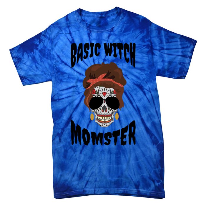 Basic Witch Momster Sugar Skull Brunette Mom Funny Mother Cool Gift Tie-Dye T-Shirt