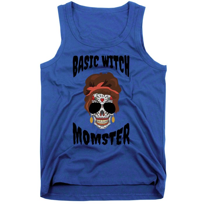 Basic Witch Momster Sugar Skull Brunette Mom Funny Mother Cool Gift Tank Top