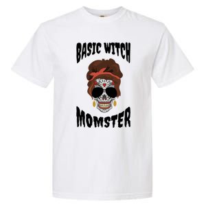 Basic Witch Momster Sugar Skull Brunette Mom Funny Mother Cool Gift Garment-Dyed Heavyweight T-Shirt