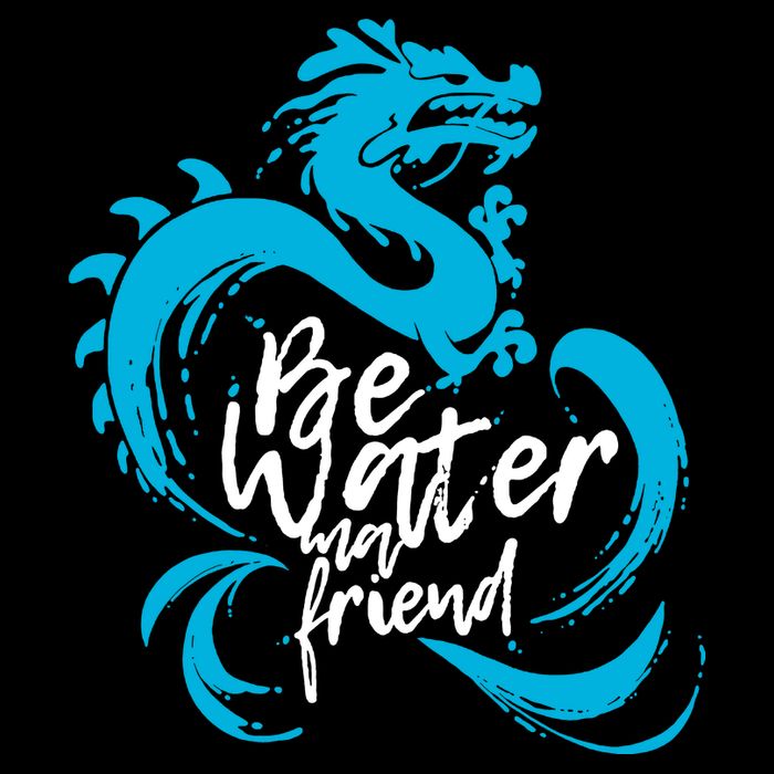 Be Water My Friend Water Dragon Flexfit Unipanel Trucker Cap