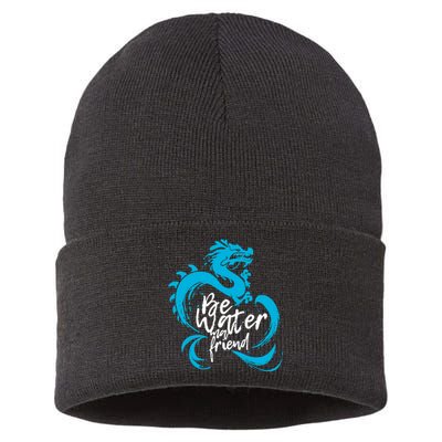 Be Water My Friend Water Dragon Sustainable Knit Beanie