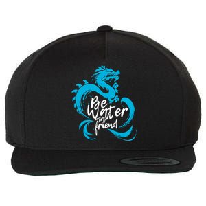 Be Water My Friend Water Dragon Wool Snapback Cap