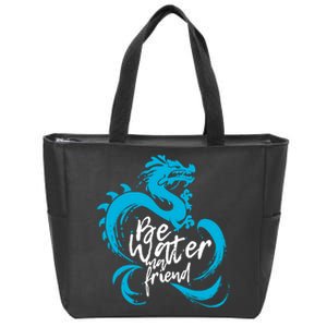 Be Water My Friend Water Dragon Zip Tote Bag