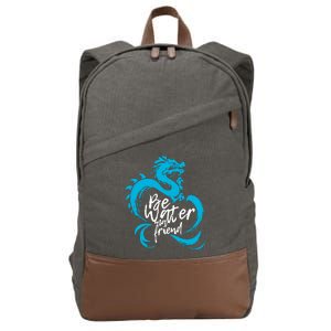 Be Water My Friend Water Dragon Cotton Canvas Backpack