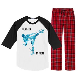 Be Water My Friend Ripple Quote Raglan Sleeve Pajama Set