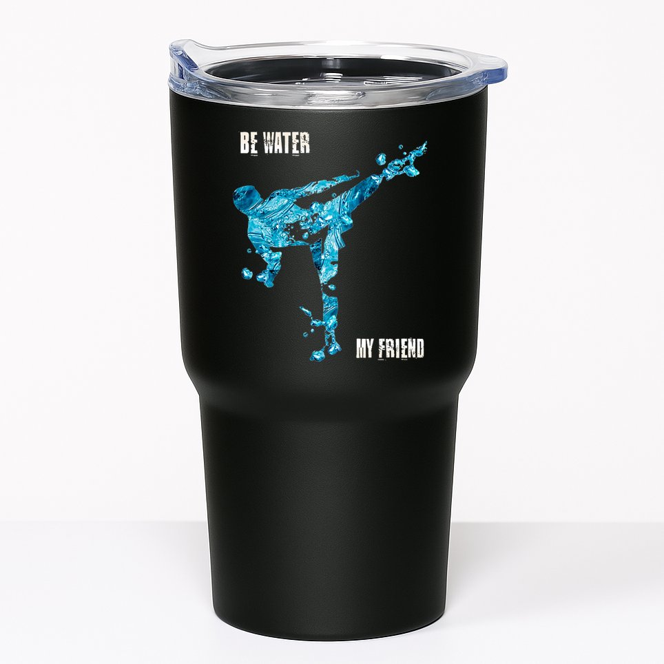 Be Water My Friend Ripple Quote Tumbler