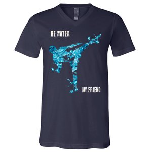 Be Water My Friend Ripple Quote V-Neck T-Shirt