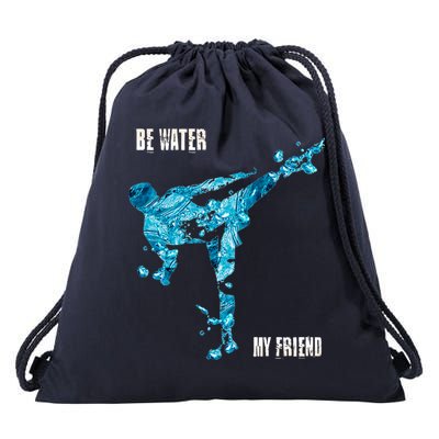 Be Water My Friend Ripple Quote Drawstring Bag
