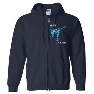 Be Water My Friend Ripple Quote Full Zip Hoodie