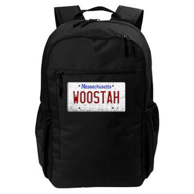 Boston Worcester Massachusetts Woostah License Plate Design Daily Commute Backpack