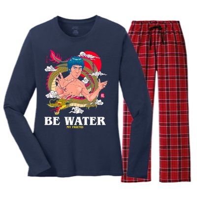 Be Water My Friend Women's Long Sleeve Flannel Pajama Set 