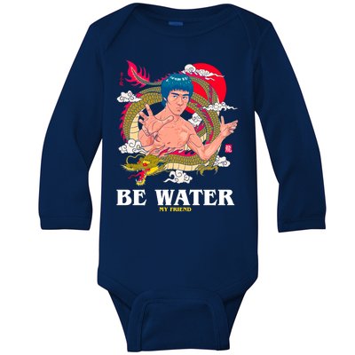 Be Water My Friend Baby Long Sleeve Bodysuit