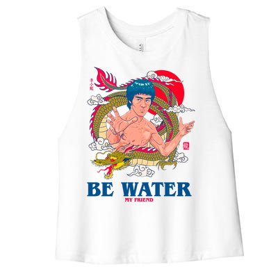 Be Water My Friend Women's Racerback Cropped Tank