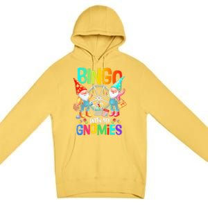 Bingo With My Gnomies Fun Bingo Gnome Squad Merry Christmas Premium Pullover Hoodie