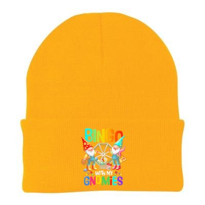 Bingo With My Gnomies Fun Bingo Gnome Squad Merry Christmas Knit Cap Winter Beanie