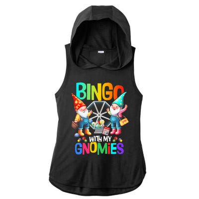 Bingo With My Gnomies Fun Bingo Gnome Squad Merry Christmas Ladies PosiCharge Tri-Blend Wicking Draft Hoodie Tank