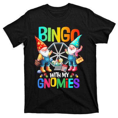 Bingo With My Gnomies Fun Bingo Gnome Squad Merry Christmas T-Shirt