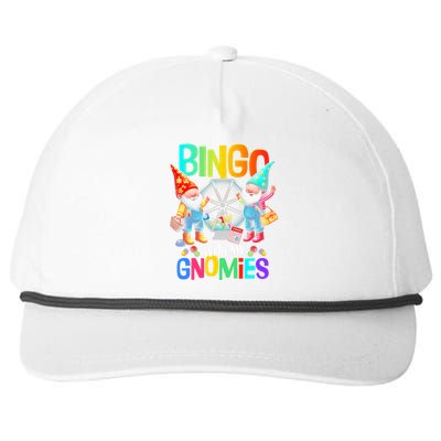 Bingo With My Gnomies Fun Bingo Gnome Squad Merry Christmas Snapback Five-Panel Rope Hat