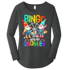 Bingo With My Gnomies Fun Bingo Gnome Squad Merry Christmas Women's Perfect Tri Tunic Long Sleeve Shirt