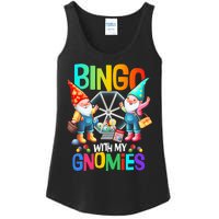 Bingo With My Gnomies Fun Bingo Gnome Squad Merry Christmas Ladies Essential Tank