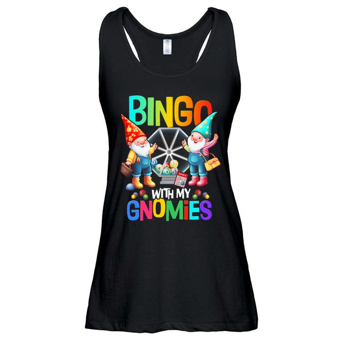 Bingo With My Gnomies Fun Bingo Gnome Squad Merry Christmas Ladies Essential Flowy Tank