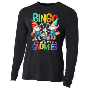 Bingo With My Gnomies Fun Bingo Gnome Squad Merry Christmas Cooling Performance Long Sleeve Crew