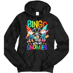 Bingo With My Gnomies Fun Bingo Gnome Squad Merry Christmas Tie Dye Hoodie