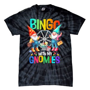 Bingo With My Gnomies Fun Bingo Gnome Squad Merry Christmas Tie-Dye T-Shirt